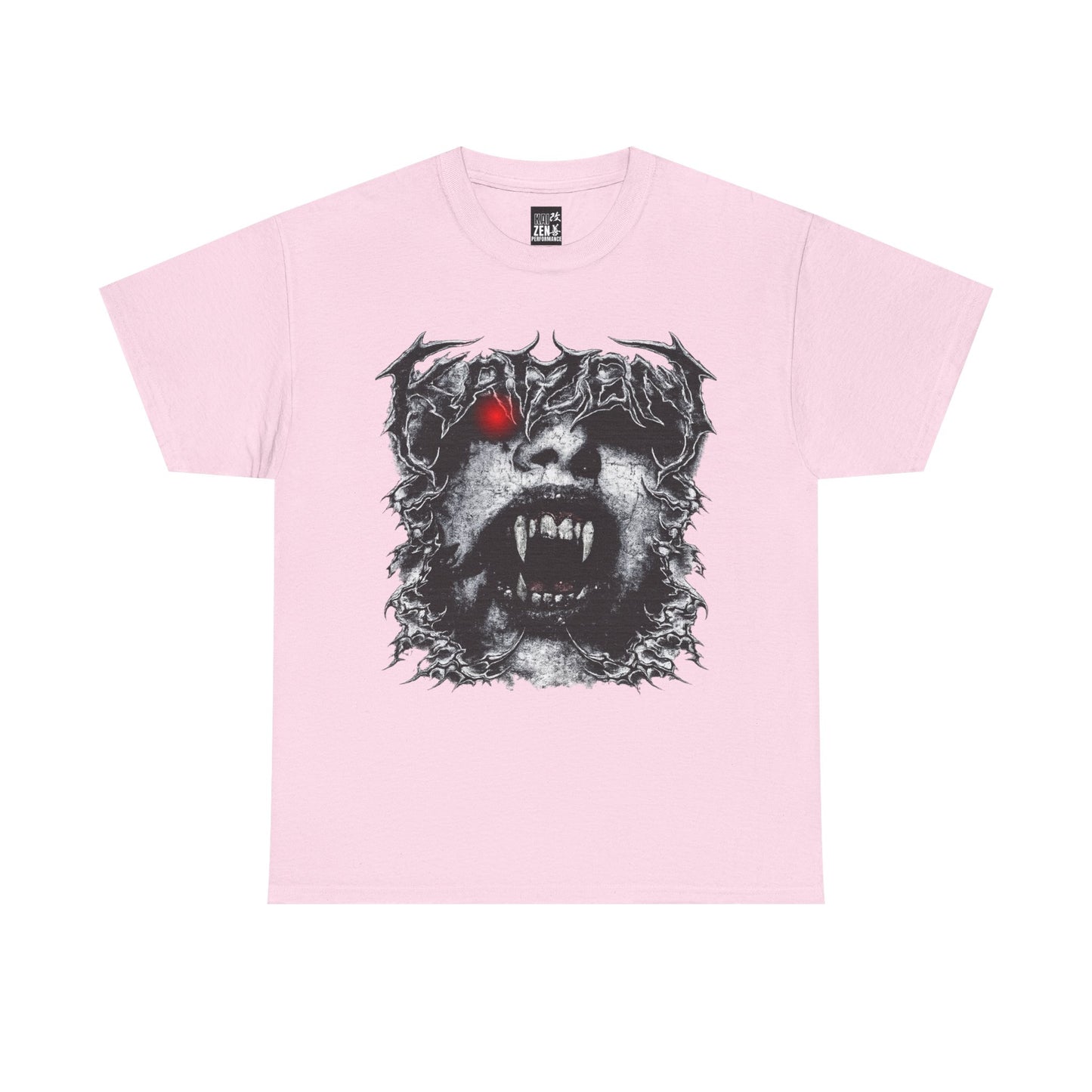 Horror Vamp Graphic Gym Tee — Red-Eyed Fanged Creature T-Shirt