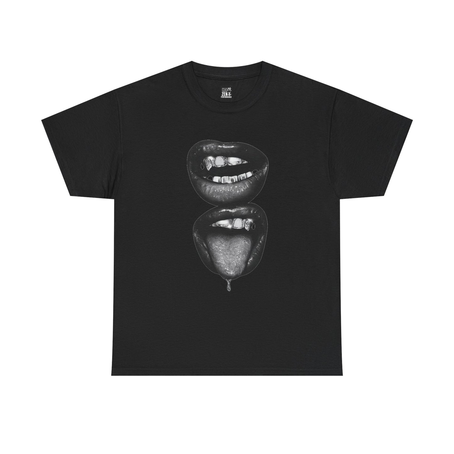 Graphic Tee — Monochrome Mouth Print T‑Shirt