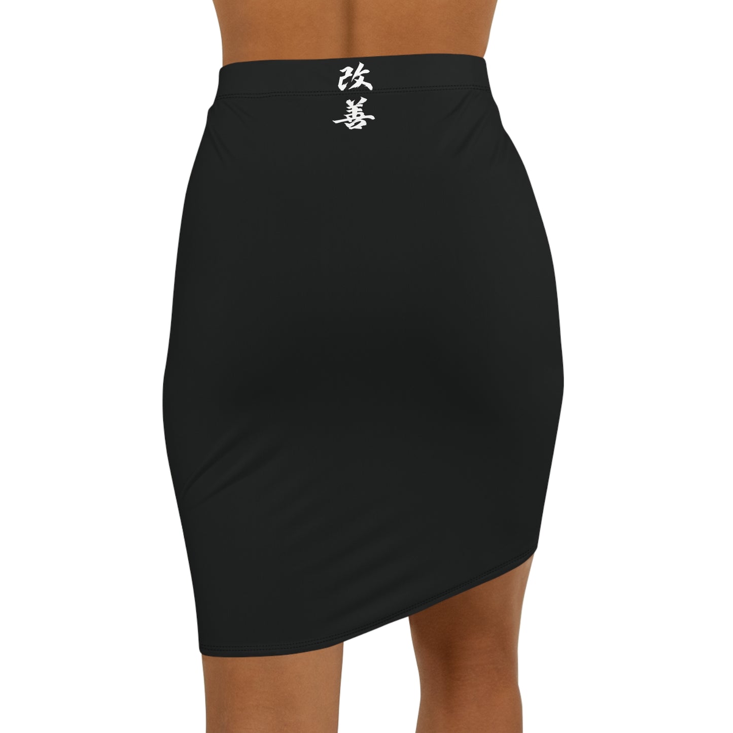 Women's Mid-Waist Pencil Skirt with Kaizen Kanji
