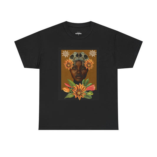 Graphic Tee - African Women, Flowers, and Panther Skull Design