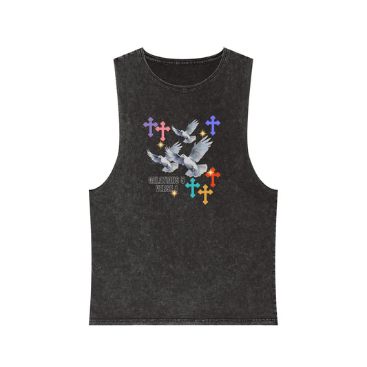 Unisex Stonewash Tank Top Believe