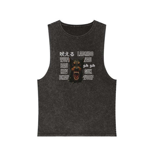 Unisex Stonewash Graphic Tank Top