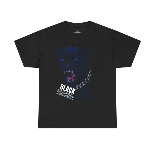 Fierce Panther Graphic Tee - Unisex Heavy Cotton Top, Streetwear T-Shirt, Cool Gift for Animal Lovers, Casual Outfit, Black Graphic Tee