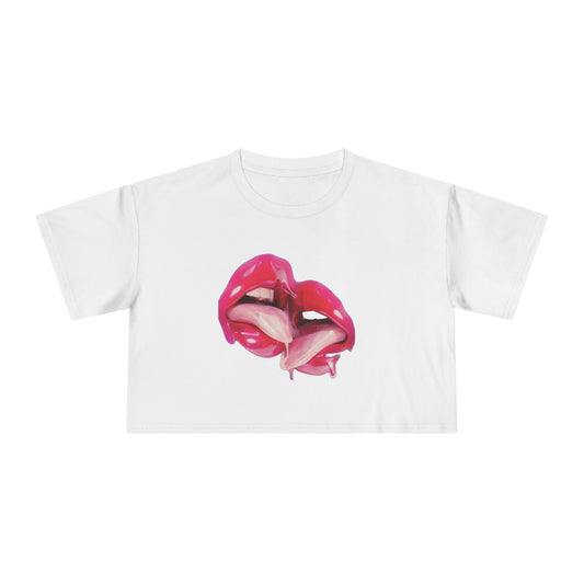 Bold Lip Graphic Women's Crop Tee