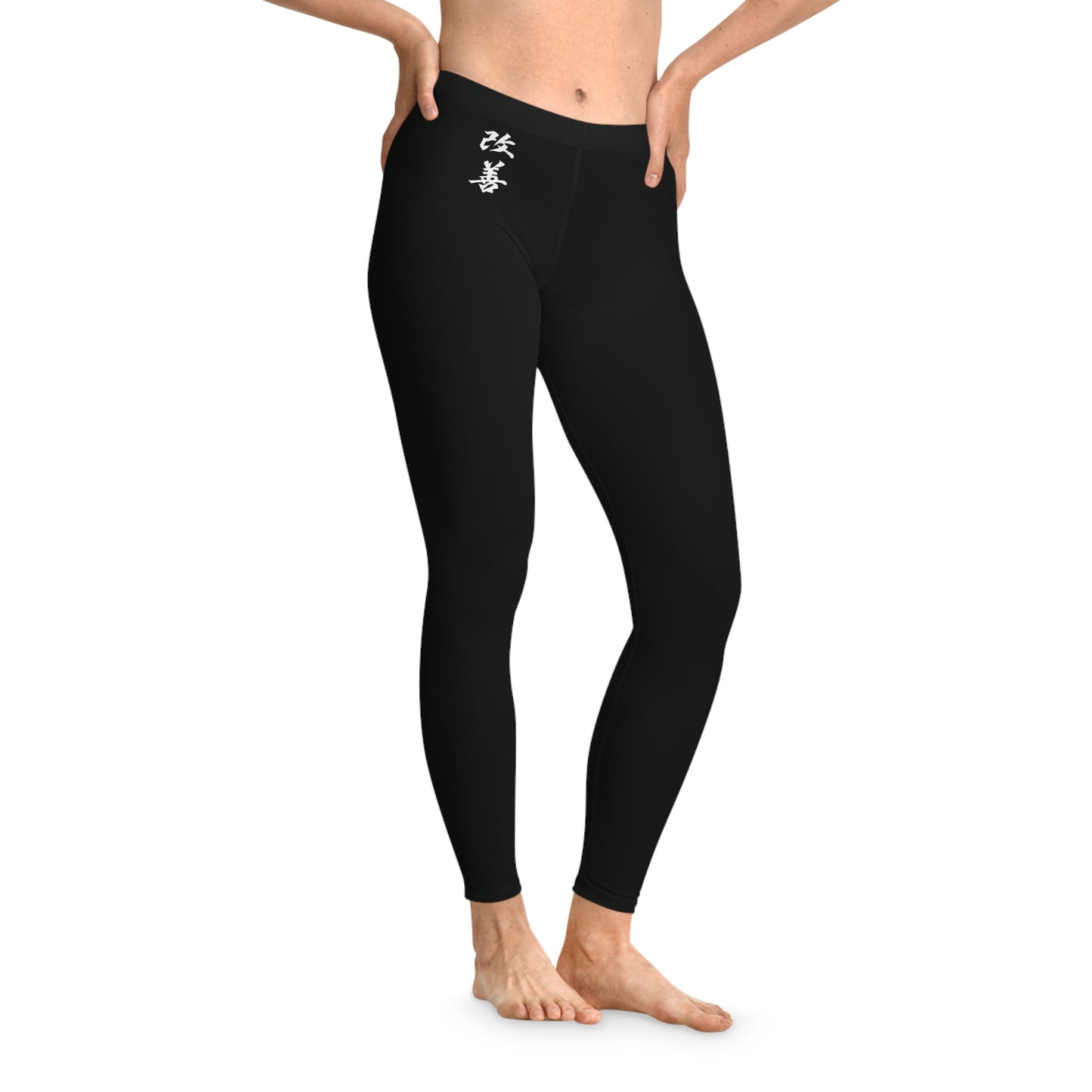 Stylish Stretchy Leggings with Kaizen Design - Perfect for Gym & Casual Wear
