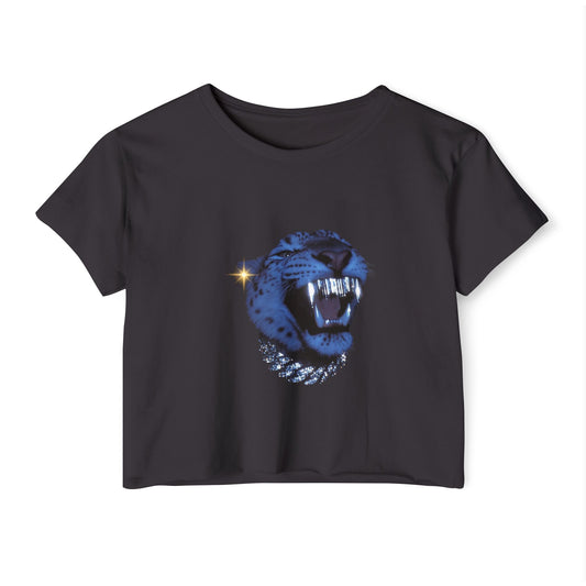 Women's Festival Crop Top with Fierce Panther