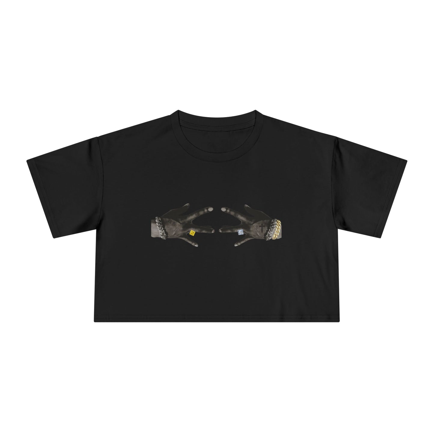 Crop Tee - Westside Hand with Bling Bling Design