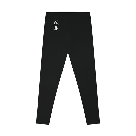 Stylish Stretchy Leggings with Kaizen Design - Perfect for Gym & Casual Wear