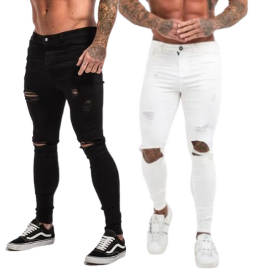 🔥 Men's  Classic Stretch Ripped Skinny Jeans 🔥