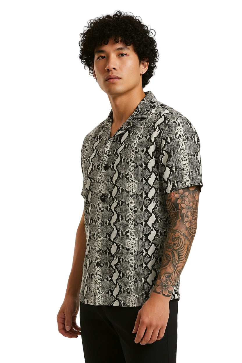 Men's Short Sleeve Loose Snake Shirt