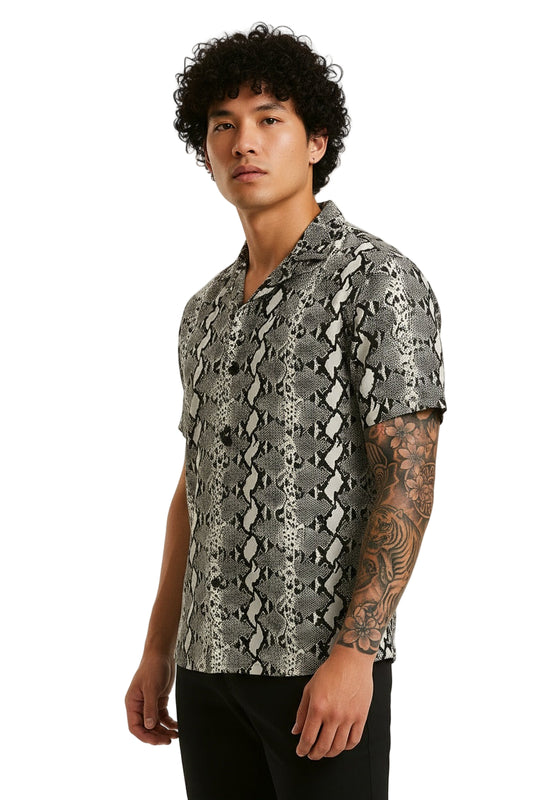 Men's Short Sleeve Loose Snake Shirt