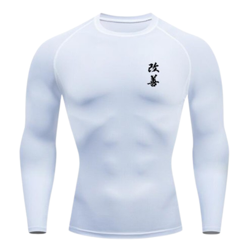 Men’s Compression Shirt – Aesthetic Performance Gym Wear White