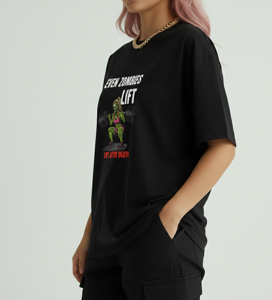 Zombie Weightlifting T-Shirt — "Even Zombies Lift" Gym Tee (Lift After Death)