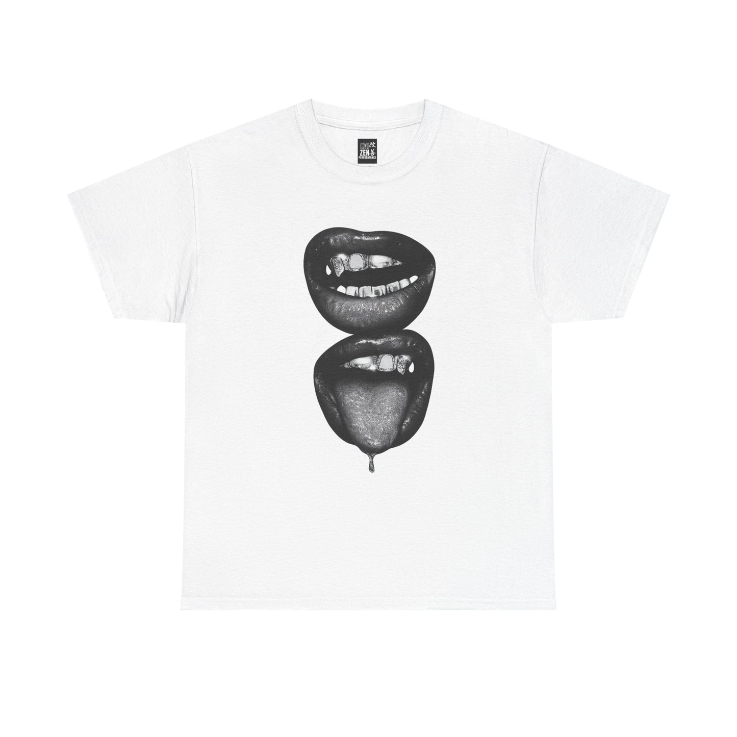 Graphic Tee — Monochrome Mouth Print T‑Shirt