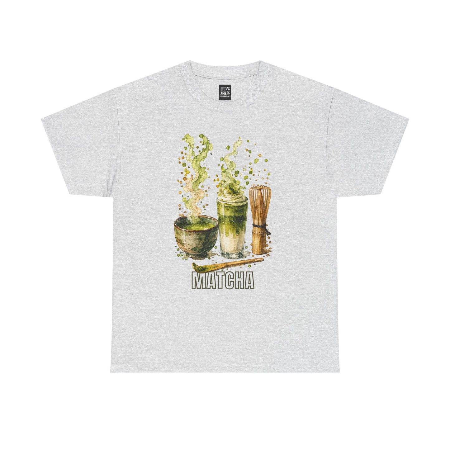 Matcha Tea T-Shirt — Watercolor Tea Bowl & Bamboo Whisk Graphic Tee