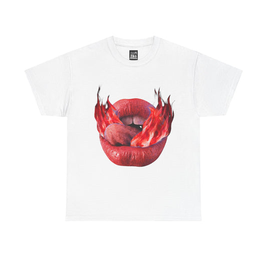 Flaming Lips Graphic Tee — Fiery Red Lip Art T-Shirt