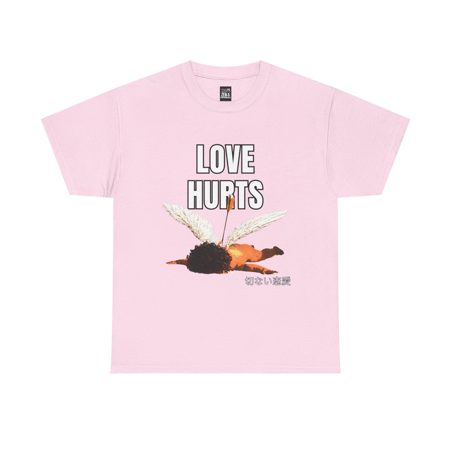 Love Hurts Bee Graphic Tee — 'Love Hurts' Japanese Text