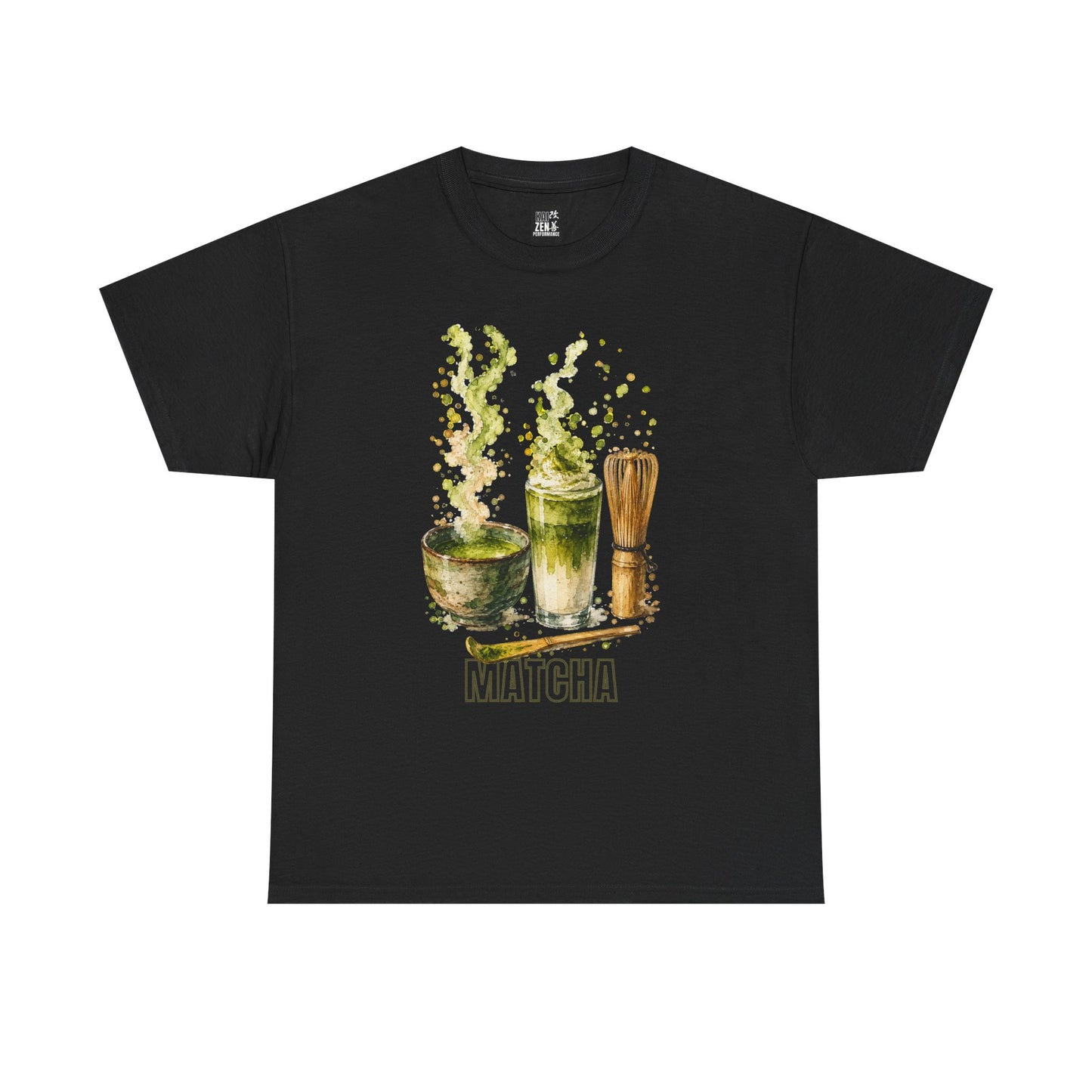 Matcha Tea T-Shirt — Watercolor Tea Bowl & Bamboo Whisk Graphic Tee