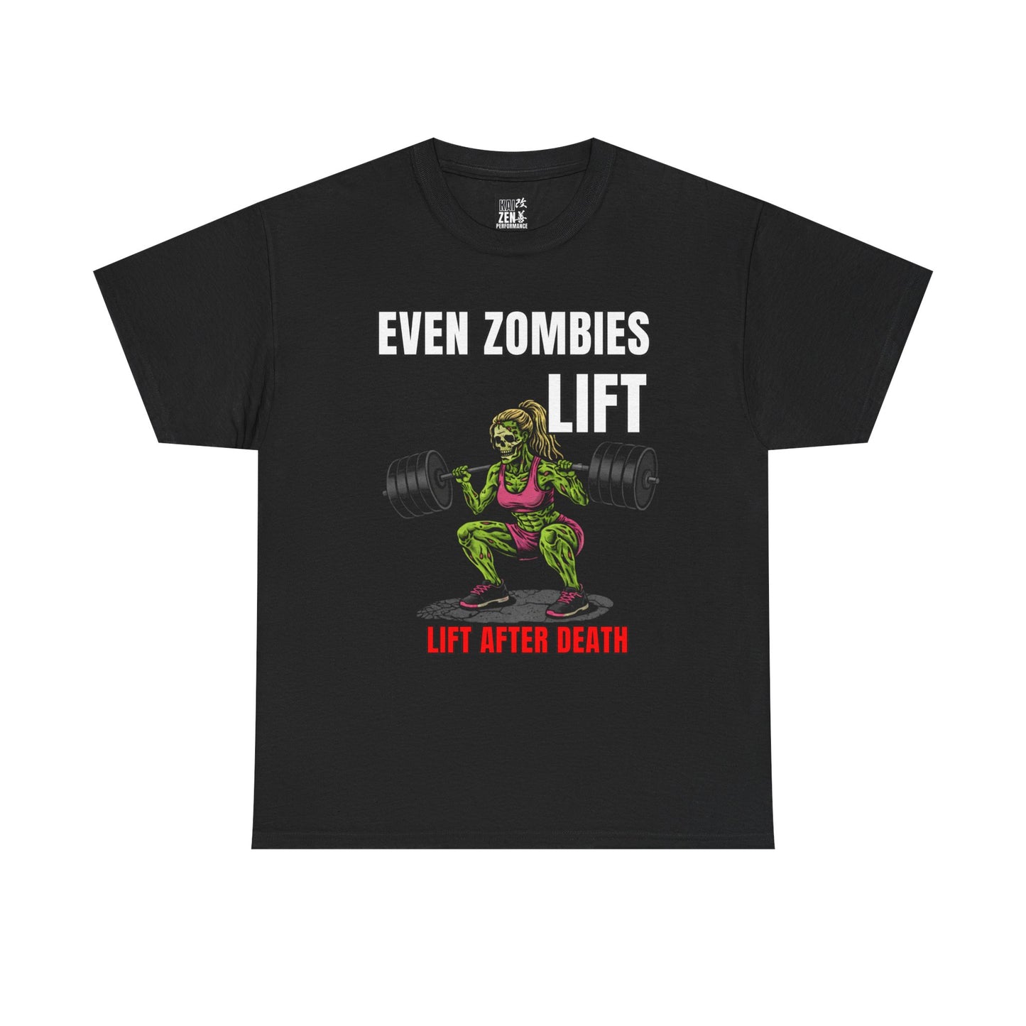 Zombie Weightlifting T-Shirt — "Even Zombies Lift" Gym Tee (Lift After Death)