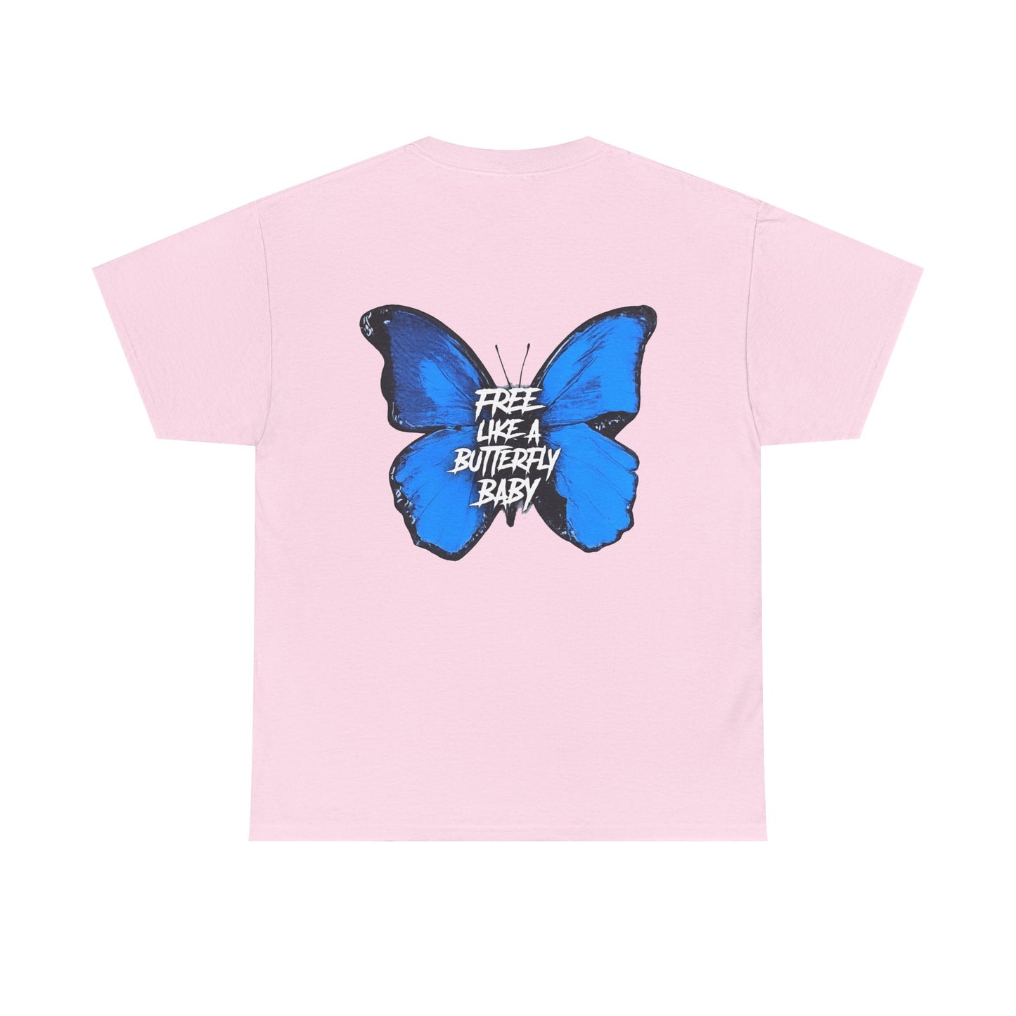 Butterfly Graphic Tee — "Free Like a Butterfly Baby" Back Print