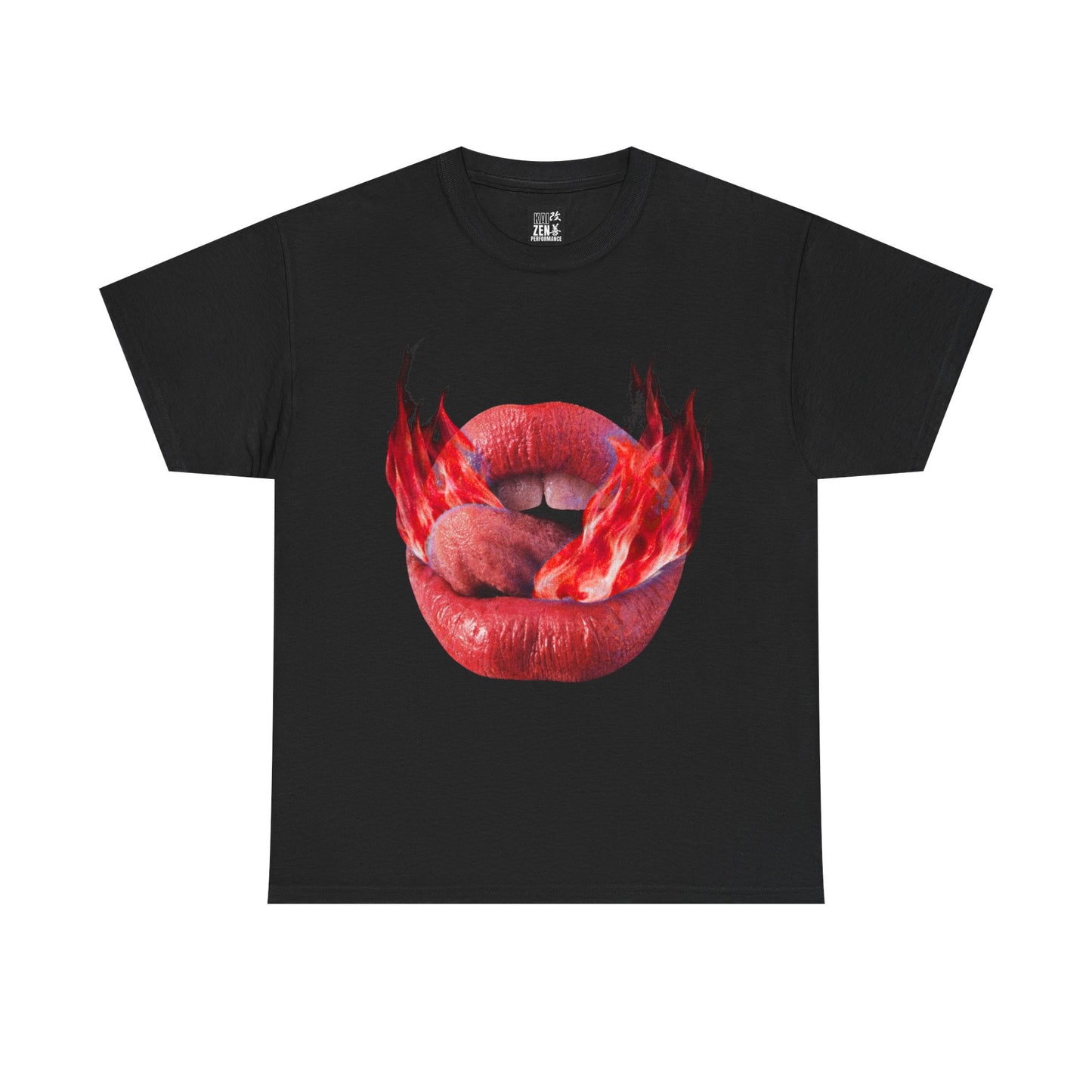 Flaming Lips Graphic Tee — Fiery Red Lip Art T-Shirt