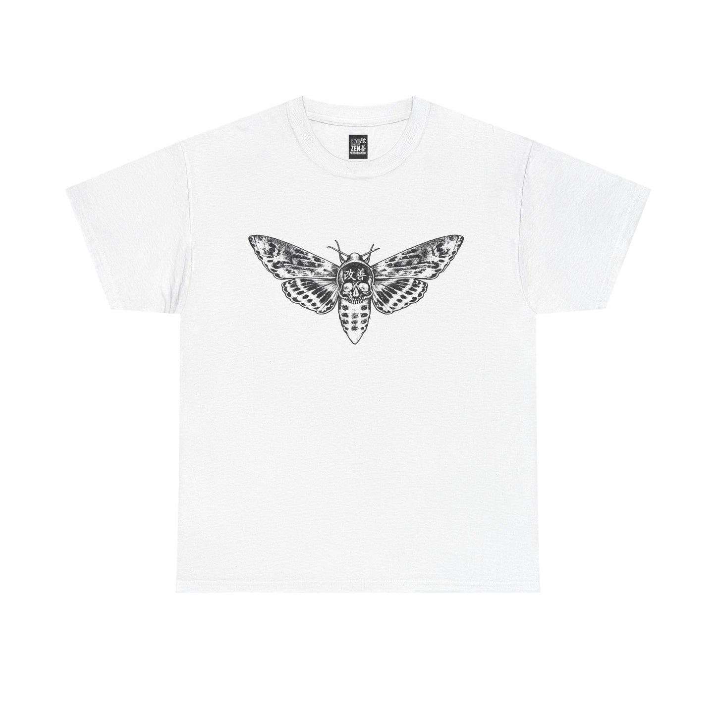 Moth Illustration Tee — Black Vintage Death's-Head Moth Graphic T-Shirt