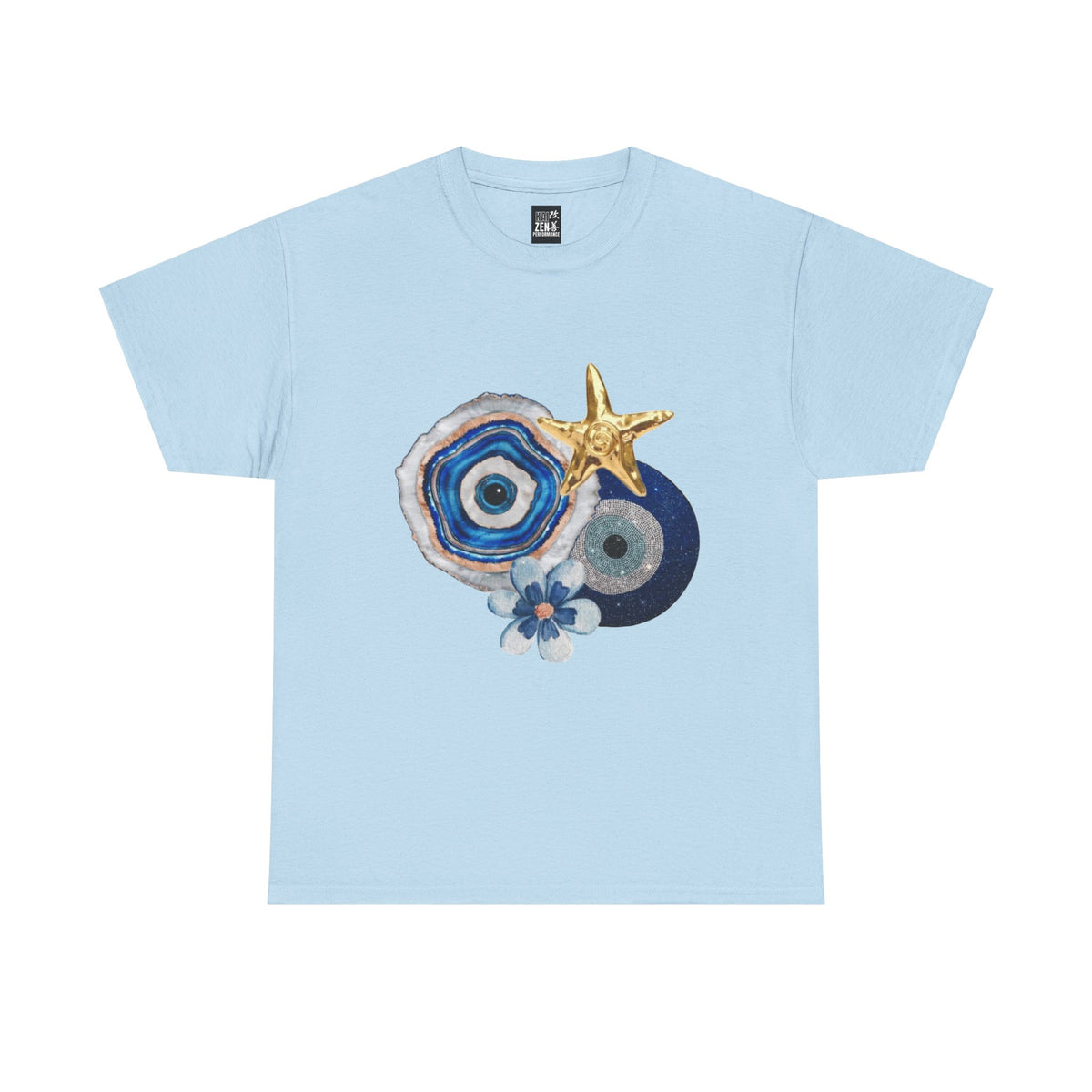 Nautical Evil Eye Tee — Blue Starfish Protection Graphic Shirt