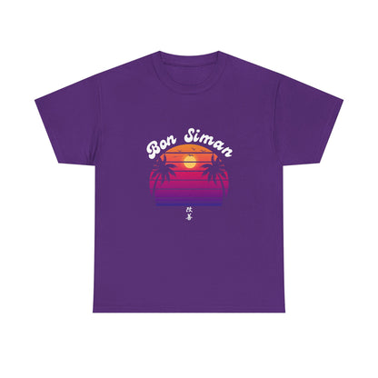 Bon Simon Sunset Unisex Heavy Cotton Tee - Perfect for Beach Lovers
