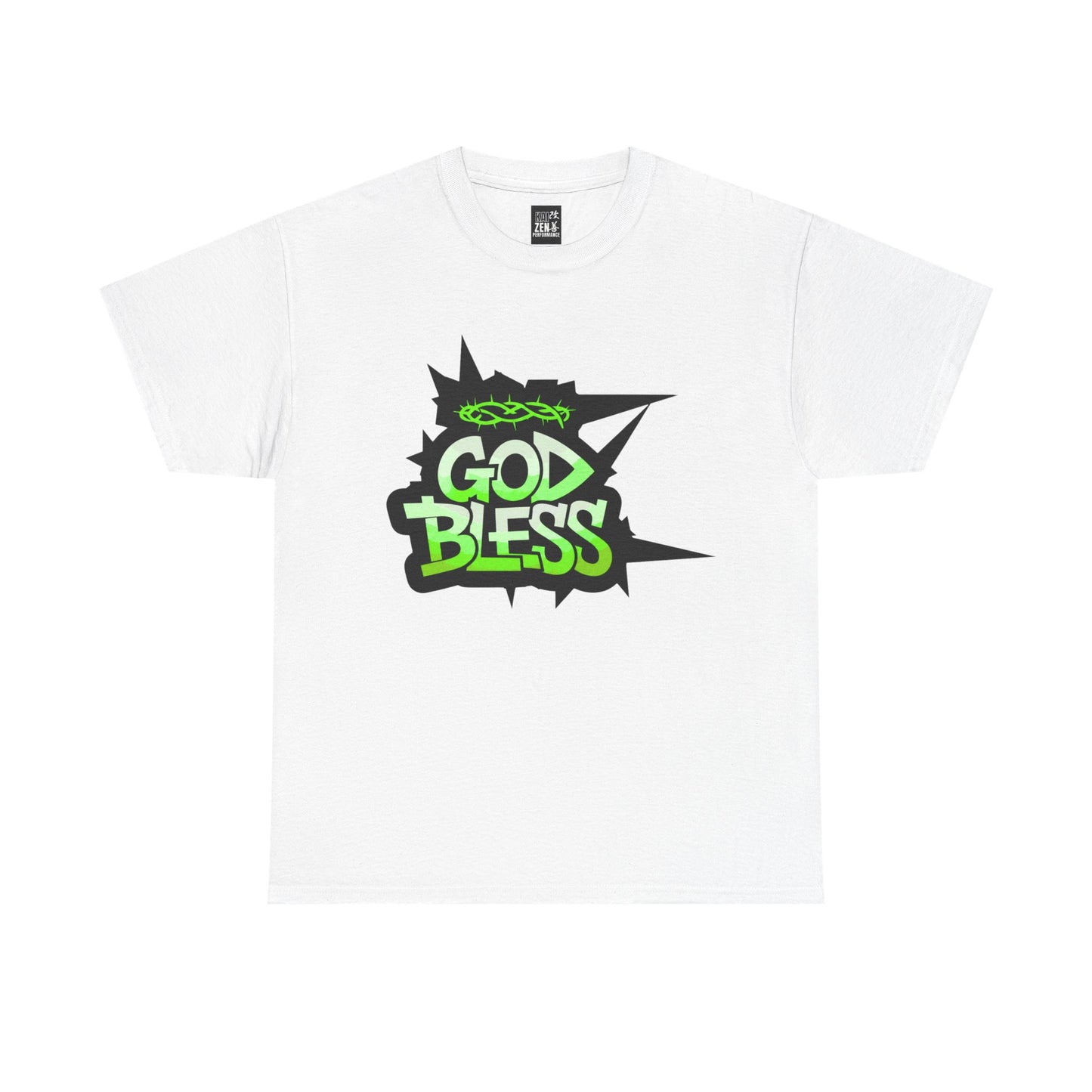 T-Shirt — "God Bless" Neon Graffiti Tee