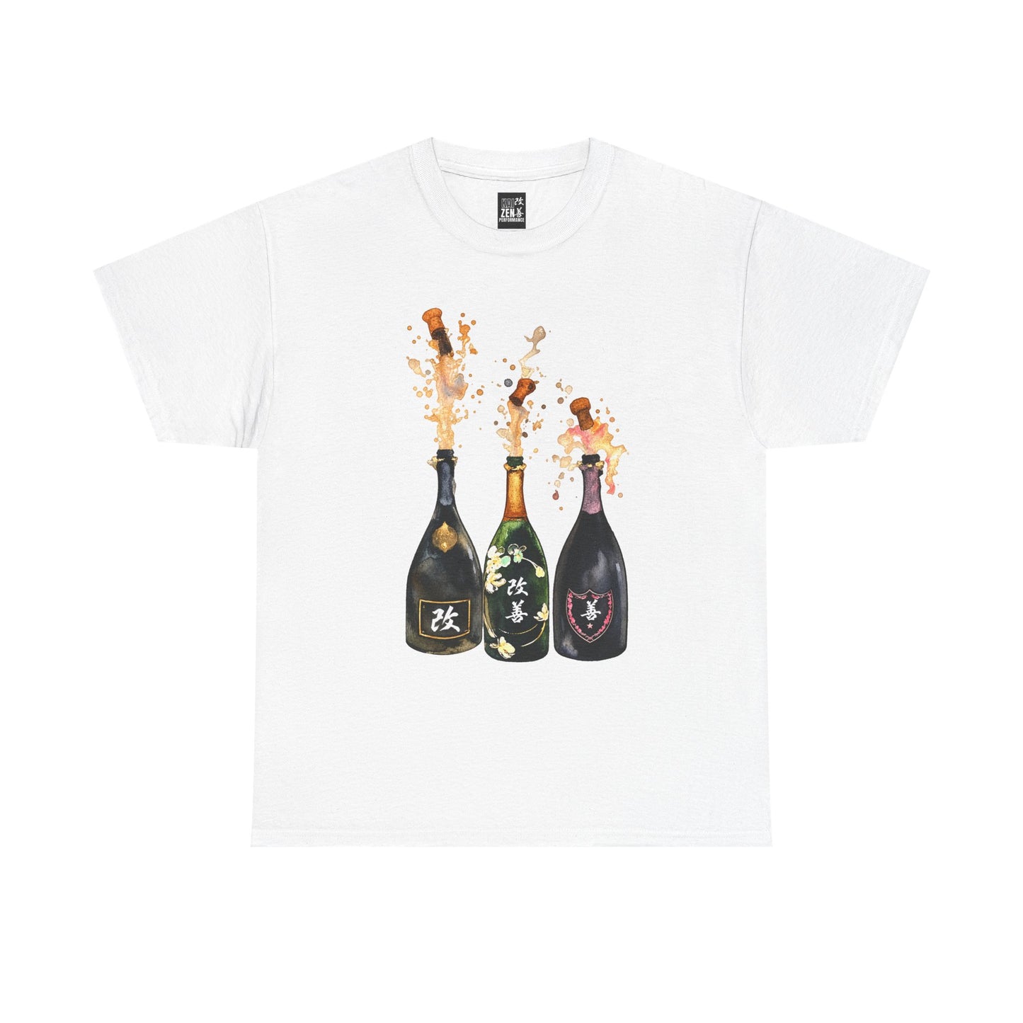 Champagne Toast T-Shirt — Sparkling Bottle Watercolor Tee