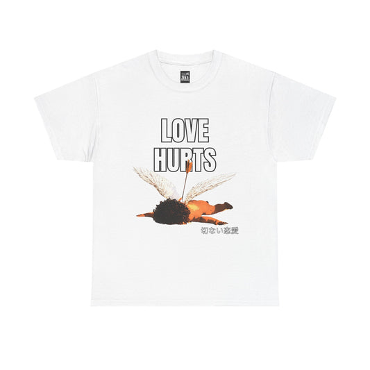 Love Hurts Bee Graphic Tee — 'Love Hurts' Japanese Text