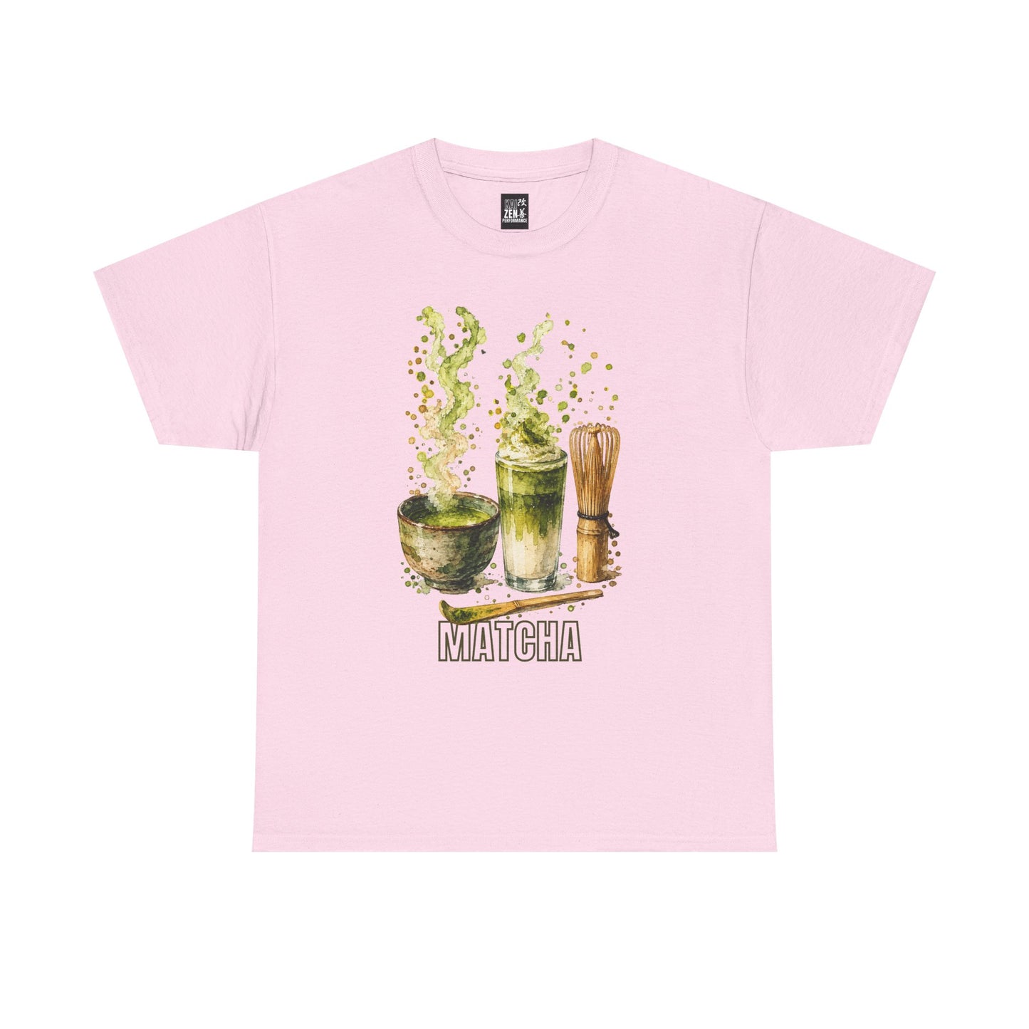 Matcha Tea T-Shirt — Watercolor Tea Bowl & Bamboo Whisk Graphic Tee