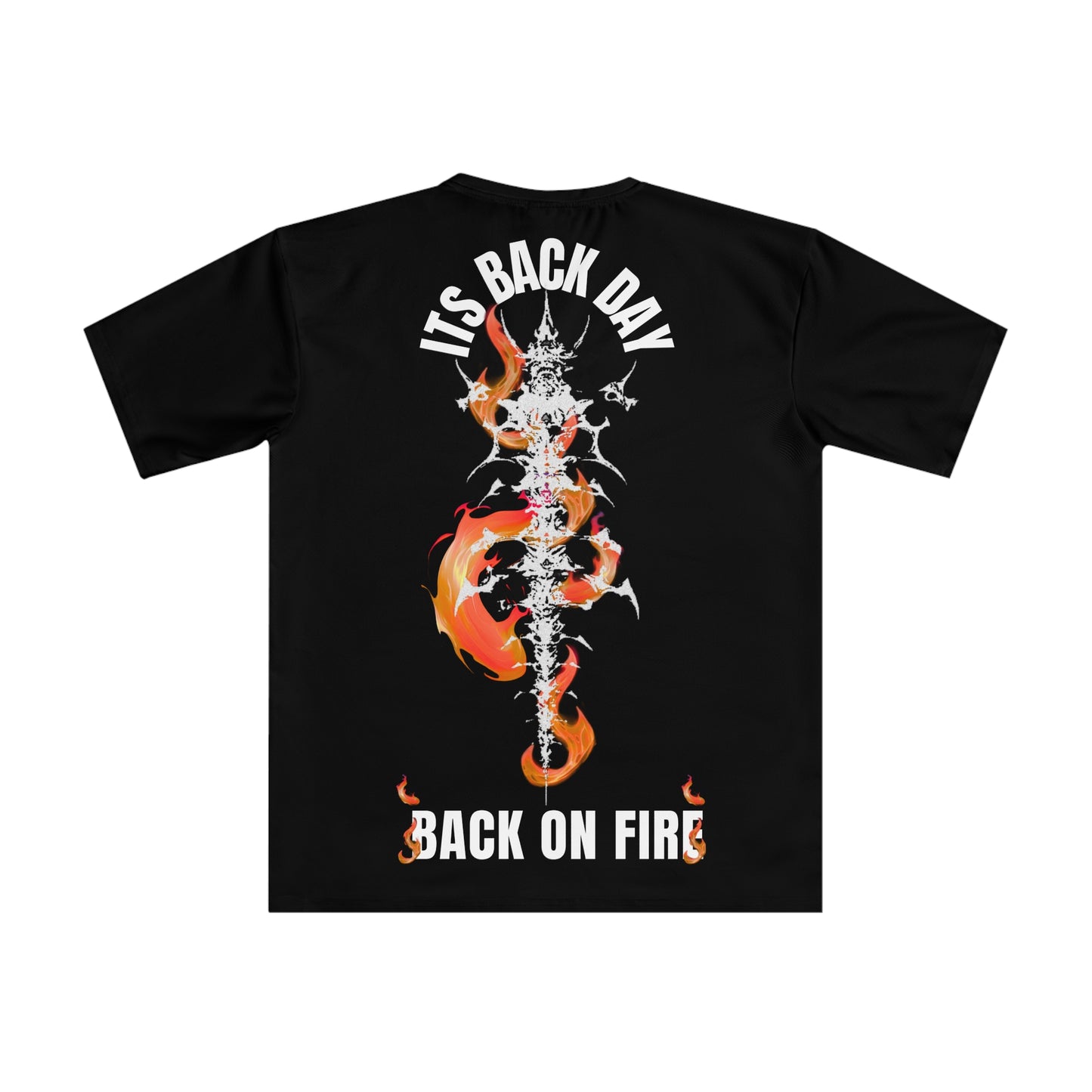 Back On Fire Men's T-Shirt — Spinal Flame Graphic