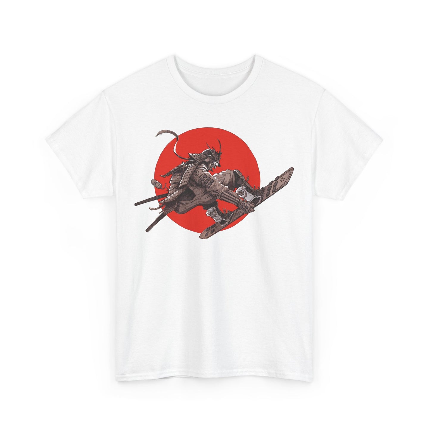 Japanese Samurai Skateboarding Unisex Heavy Cotton Tee
