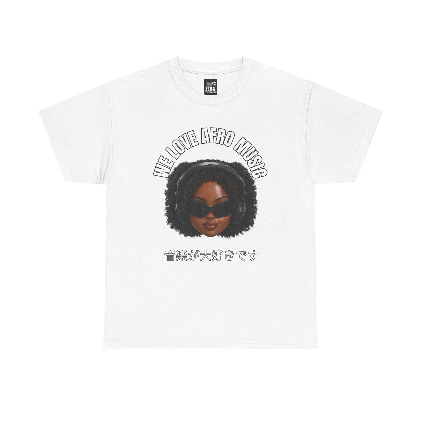 Afro Music Lover T‑Shirt — "We Love Afro Music" Graphic Tee with Japanese Text