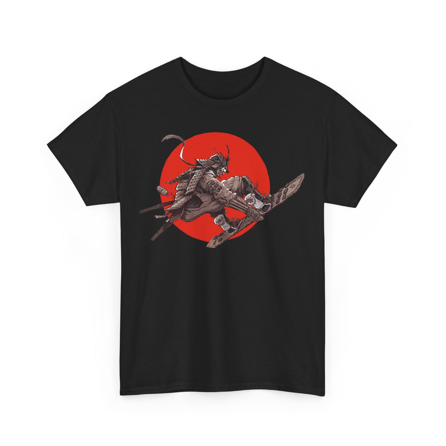 Japanese Samurai Skateboarding Unisex Heavy Cotton Tee