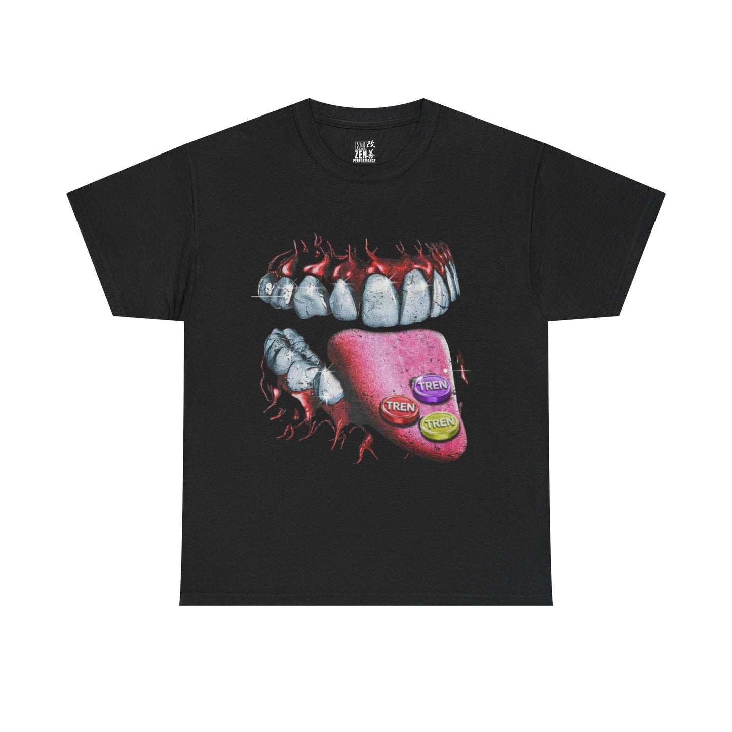 Demon mouth — Grinning  with Tongue and Tren Tee