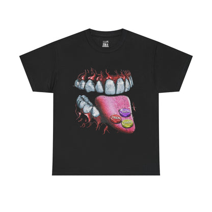 Demon mouth — Grinning  with Tongue and Tren Tee