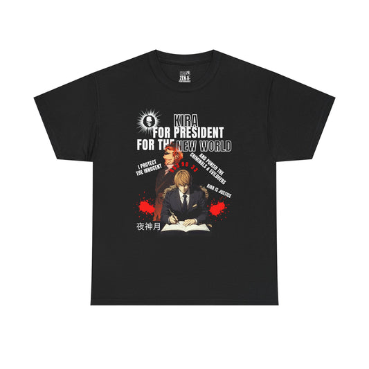 Deathnote T-Shirt — "Kira For President: For The New World" Anime Political Tee