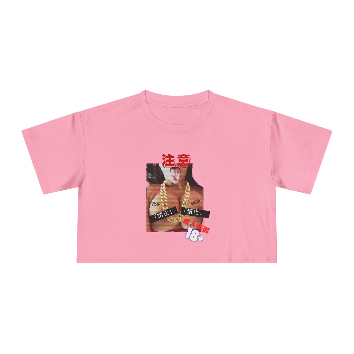 Graphic Woman Censored Boobs R-Rated croptop