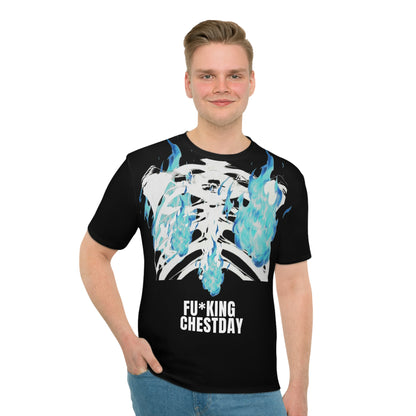 Chestday Flame Graphic T‑Shirt — "Fu*king Chestday" Gym Workout Tee