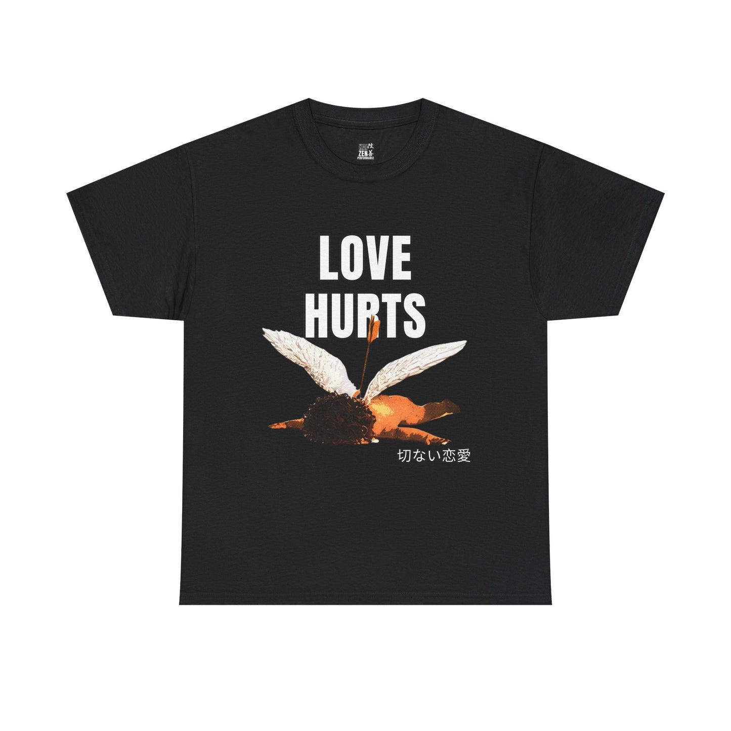 Love Hurts Bee Graphic Tee — 'Love Hurts' Japanese Text