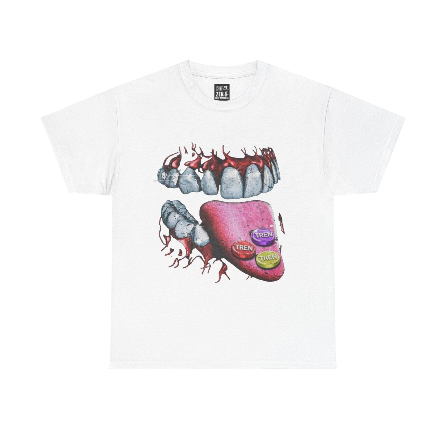 Demon mouth — Grinning  with Tongue and Tren Tee