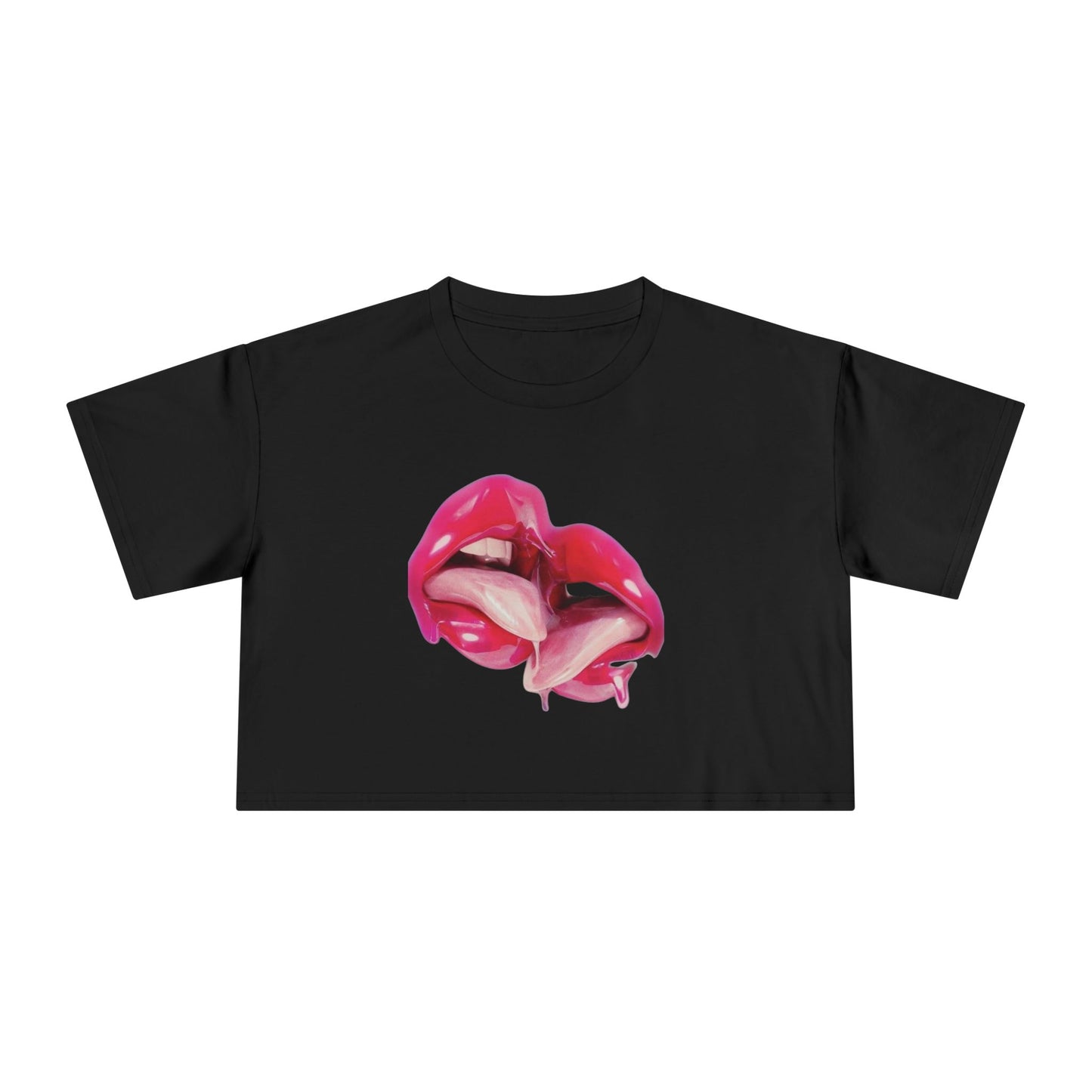 Bold Lip Graphic Women's Crop Tee