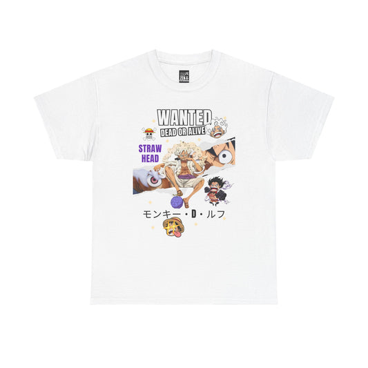 Straw Hat Wanted Poster Tee — Anime Pirate Crew Graphic T-Shirt