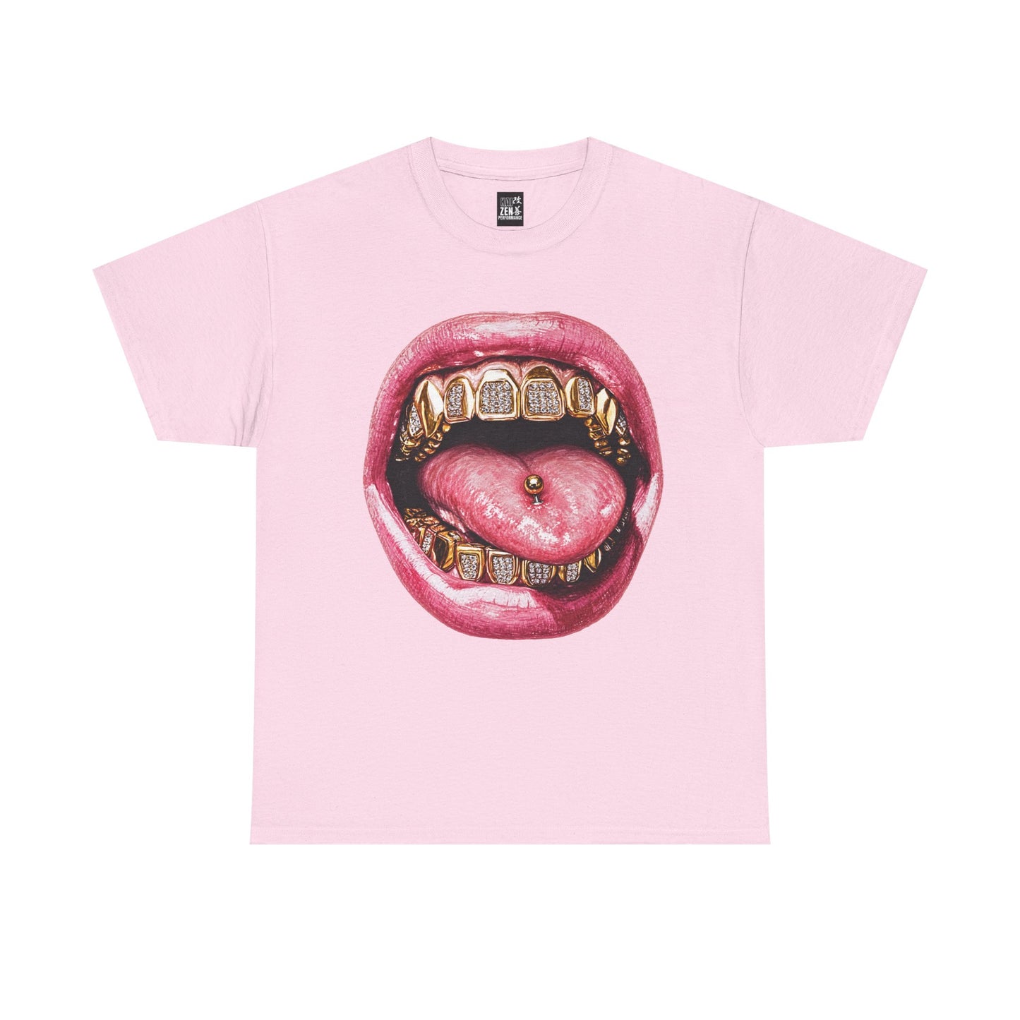 Graphic Tee — Gold Grill Tongue Art Print T-Shirt
