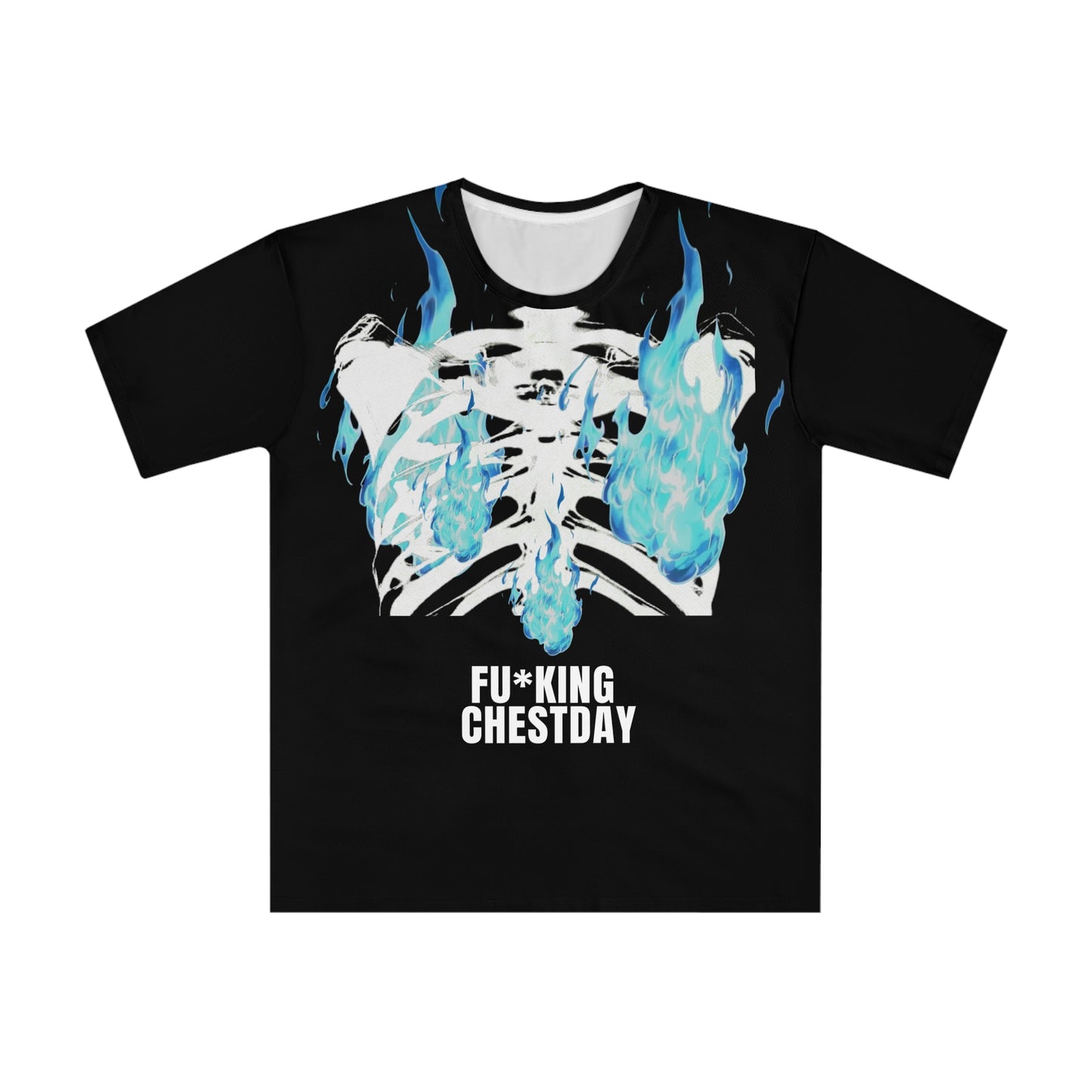 Chestday Flame Graphic T‑Shirt — "Fu*king Chestday" Gym Workout Tee