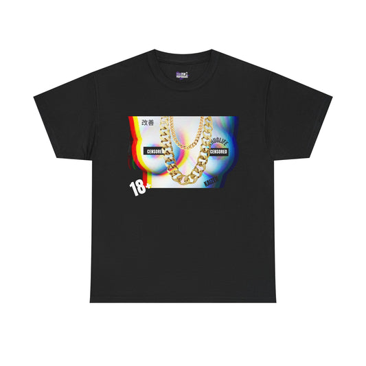 Graphic Tee Censored Boobs Bling Bling and Tattoos 18plus