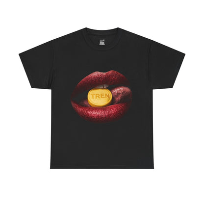Bodybuilders love Red Lips with ‘TREN’ Pill Graphic