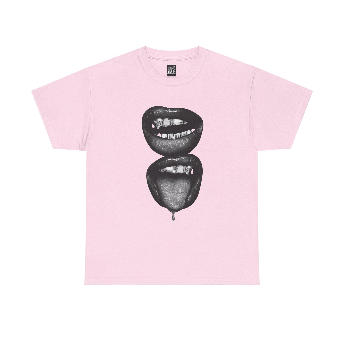 Graphic Tee — Monochrome Mouth Print T‑Shirt